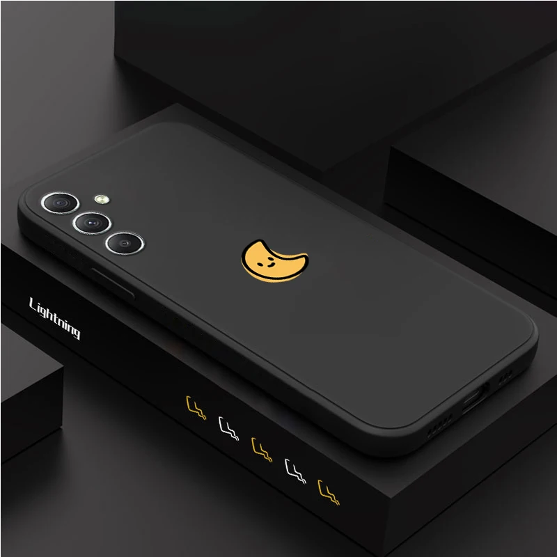 Sun Moon Silicone Phone Case For Samsung Galaxy A34 A54 A21S A21 A50 A20S A13 A23 A52 A72 A32 A53 A33 A73 4G 5G Soft Shell Cover
