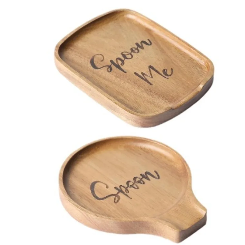 

Multifunctional countertop solid wood tray kitchen practical and convenient spoon holder