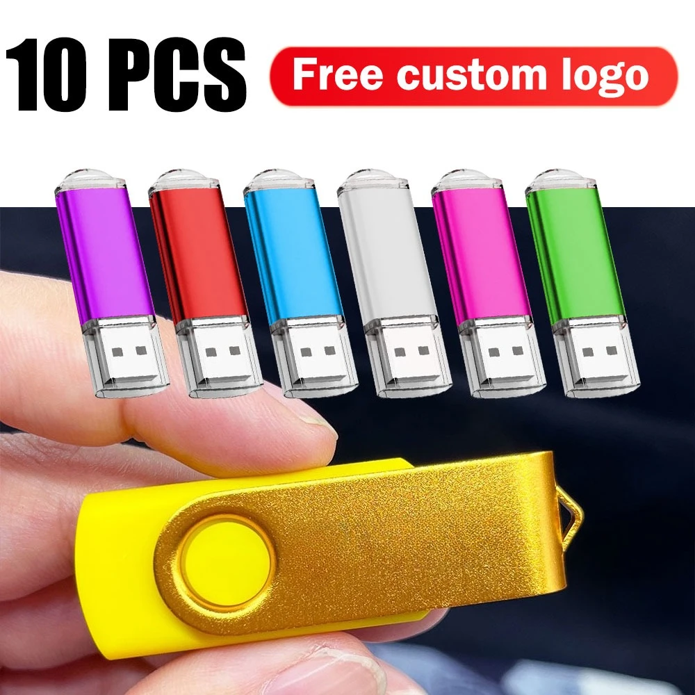 10PCS/lot Metal USB Flash Pen Drive 8GB 16G Pendrive 32GB 64G Memory Stick Free Customized LOGO Real Capacity U Disk Cle Usb