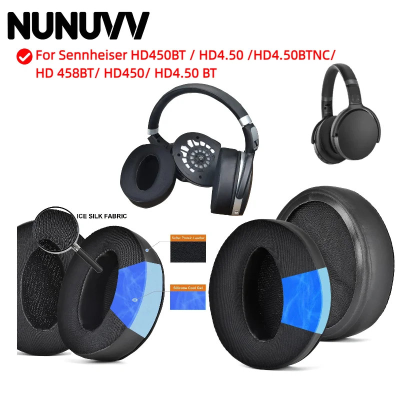 

Ear pads for Sennheiser HD450BT / HD4.50 /HD4.50BTNC/ HD 458BT/ HD450/ HD4.50 BT Headphones Memory Foam Ear Cushions Earmuff