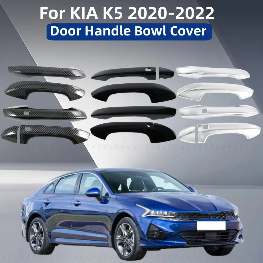 

Car Decoration Stickers Door Handle Cover Trim Paste Style Chrome Silver For KIA K5 2020 2021 2022 Car Modification Accessories