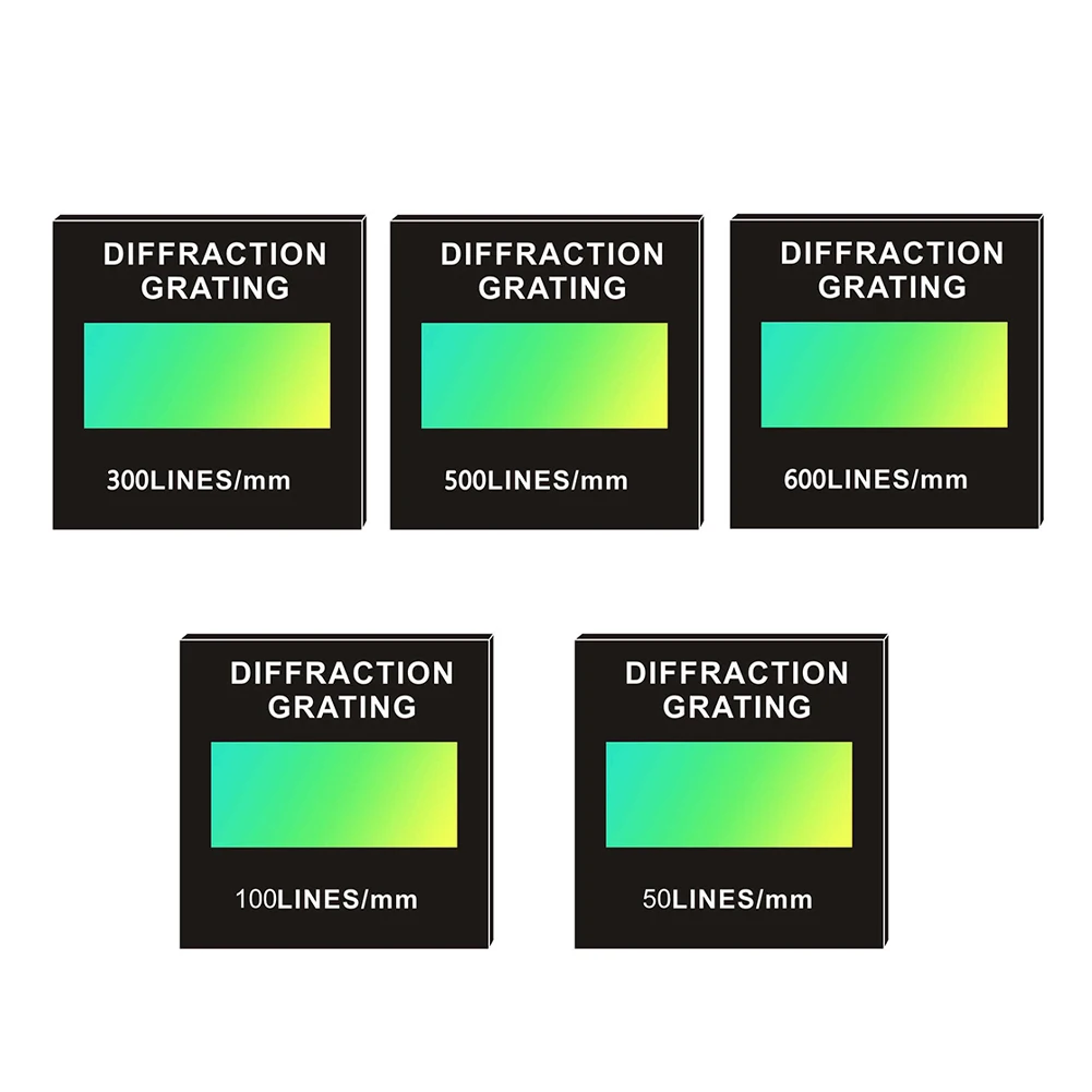 50x50mm Glass Holographic Trasmission Diffraction Grating University Spectral Decomposition Wavelength 20-2000nm 50-600 Lines