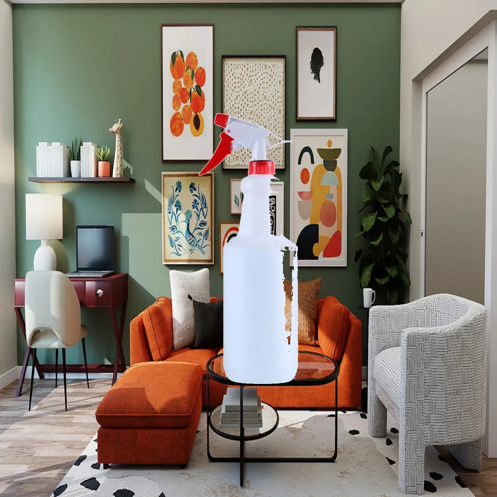 Spray Bottle Water Sprayer Handheld Reusable Leakproof Adjustable for Cleaning Solutions Bathroom Household