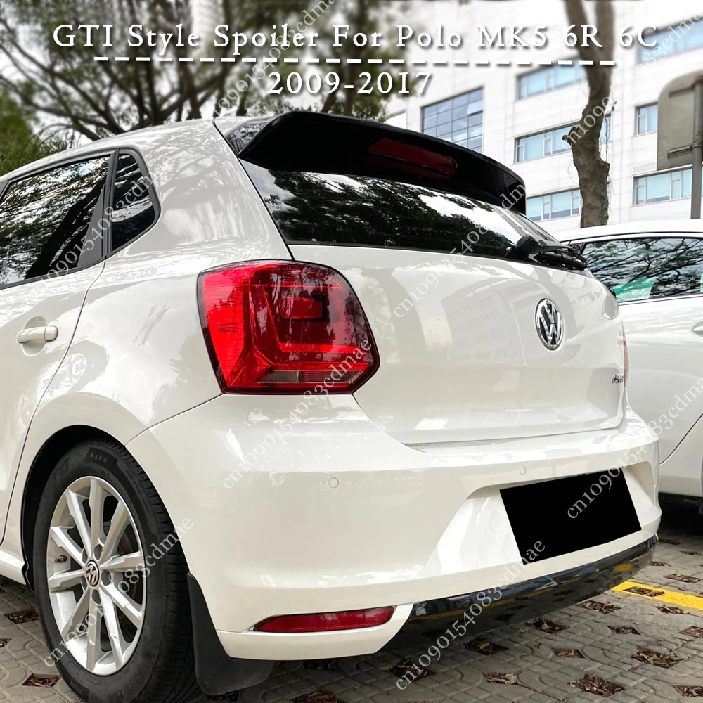 For Volkswagen Polo 5 MK5 2009-2017 GTI Style Tail Wing Spoiler Rear Roof Window Trunk Wings Boot Lip Cap Splitter Bodykits