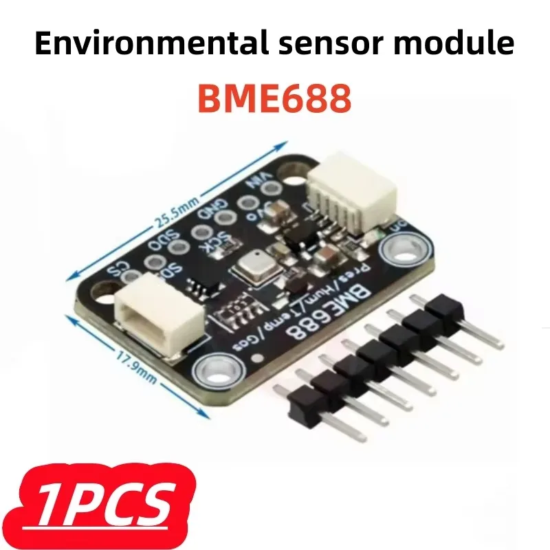 1Pcs/lot 100% New BME688 Environmental Sensor Module Temperature/humidity/Pressure/gas AI Intelligent I2C