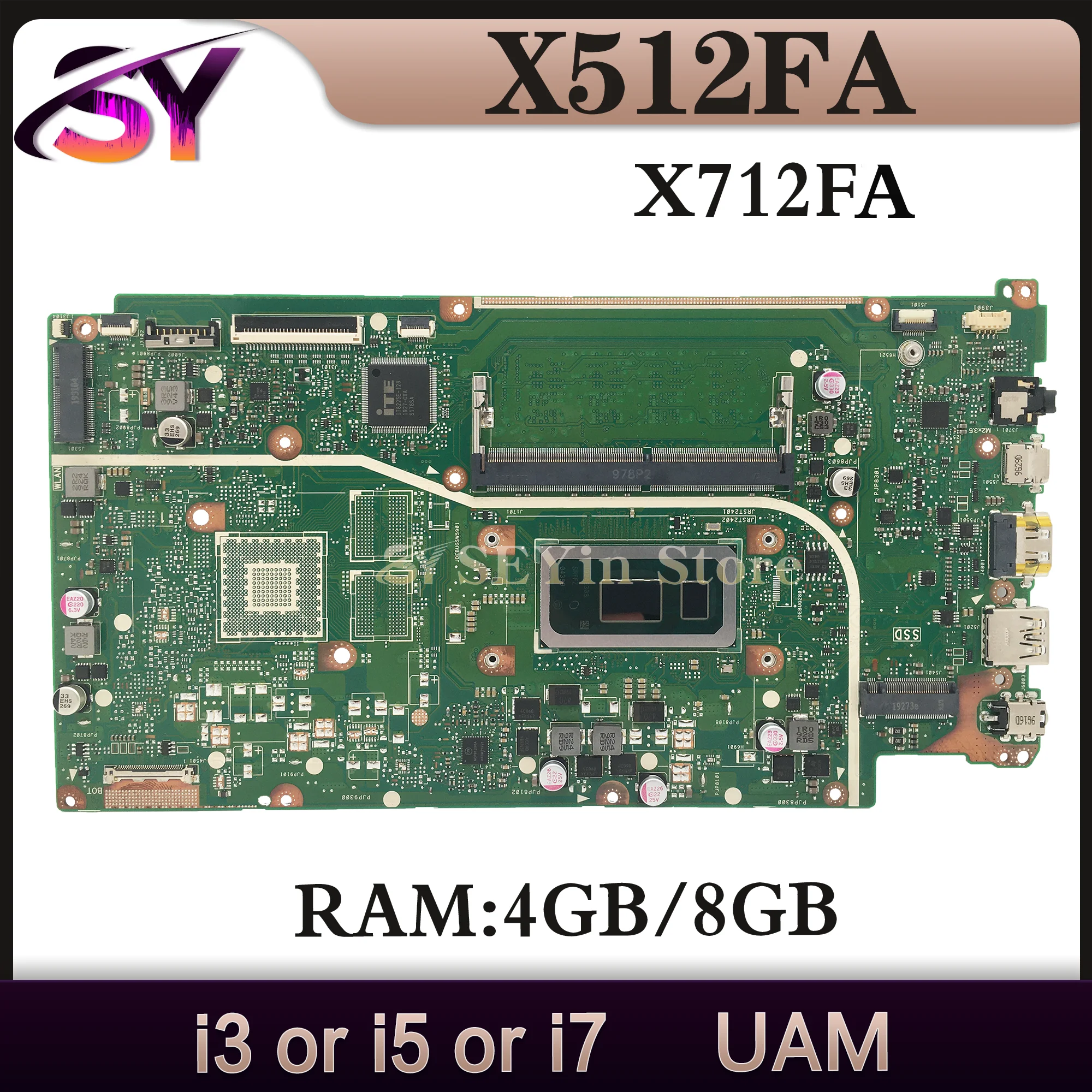 Mainboard For ASUS X512FA F512FA K512FA V512FA S512FA A512FA A712FA F712FA S712FA X712FA X712FAC V5000F Laptop Motherboard