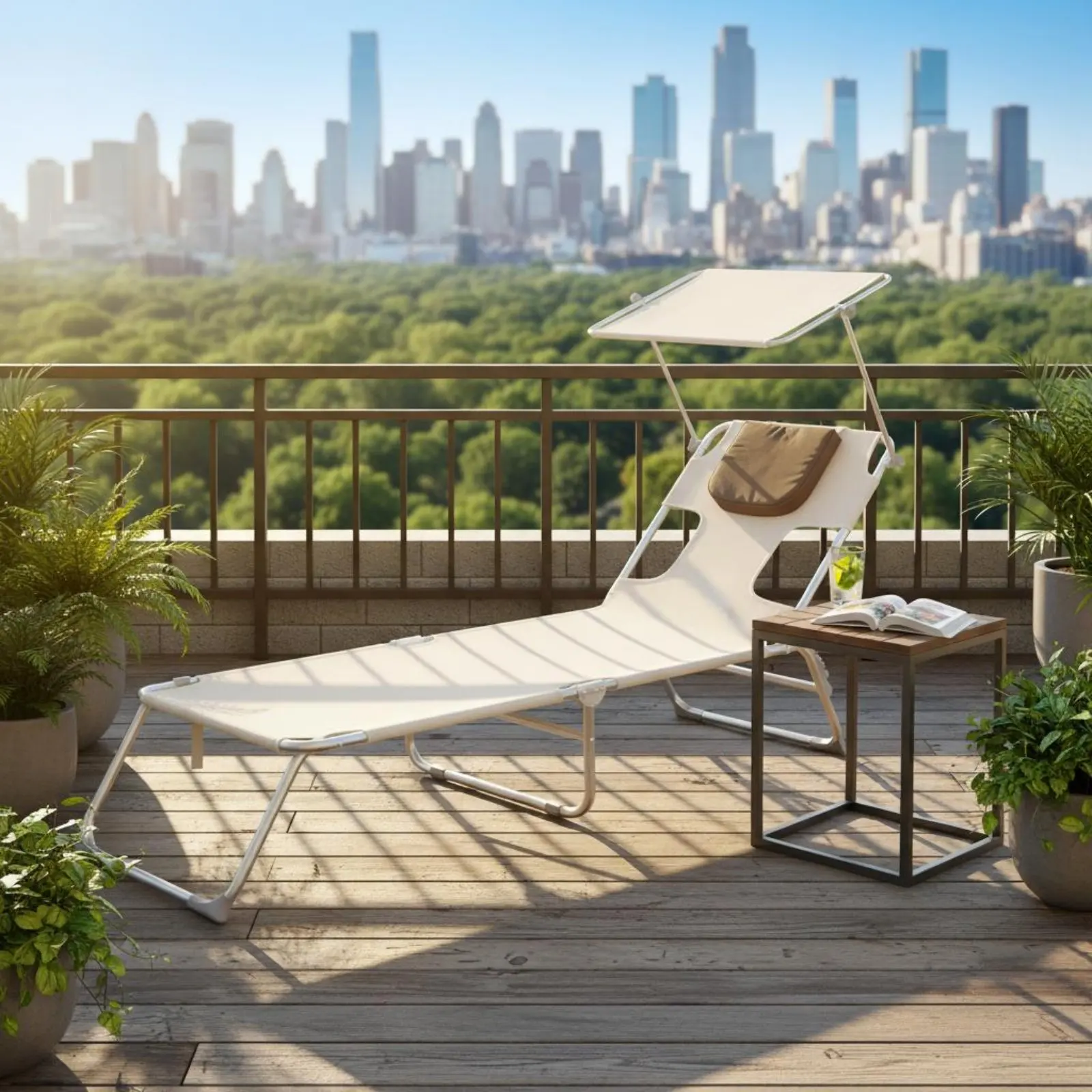 

Складное кресло-шезлонг для загара с откидной спинкой, портативная раскладная кровать для патио из дышащего материала