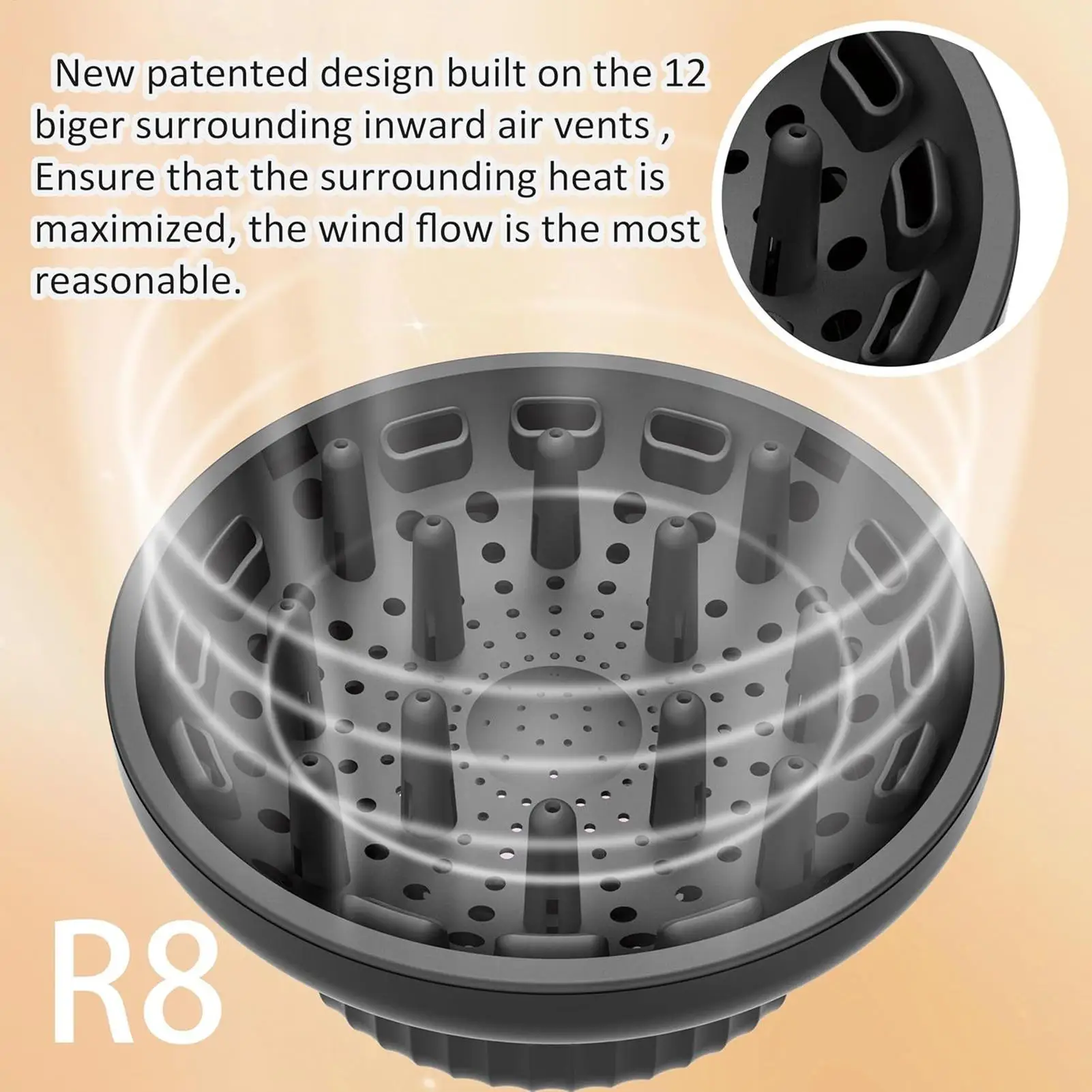 

Универсальный профессиональный диффузор для фена с большой насадкой для завивки волос, адаптируемый для фенов, для кудрявых волос