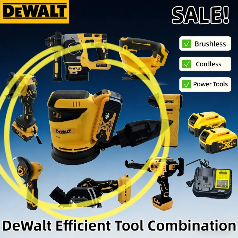 dewalt-set-cordless-angle-grinder-cutter-glass-silicone-gun-inflator-impact-hammer-grease-gun-for-20v-battery-power-tools