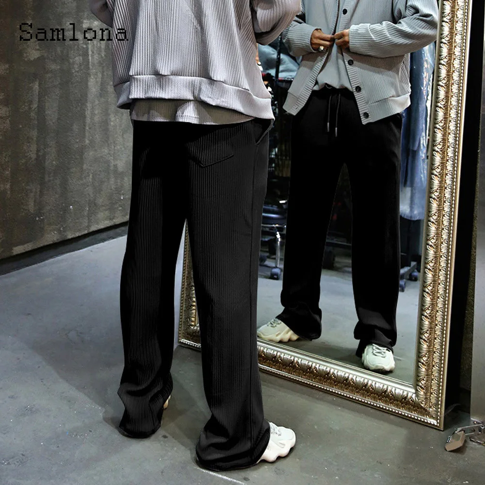 Large Size 3xl Mens Casual Straight Pants Men's Ankle-Length Trousers Khaki Gray Soft Basic Pants Male Baggy Sweatpants New - view 4