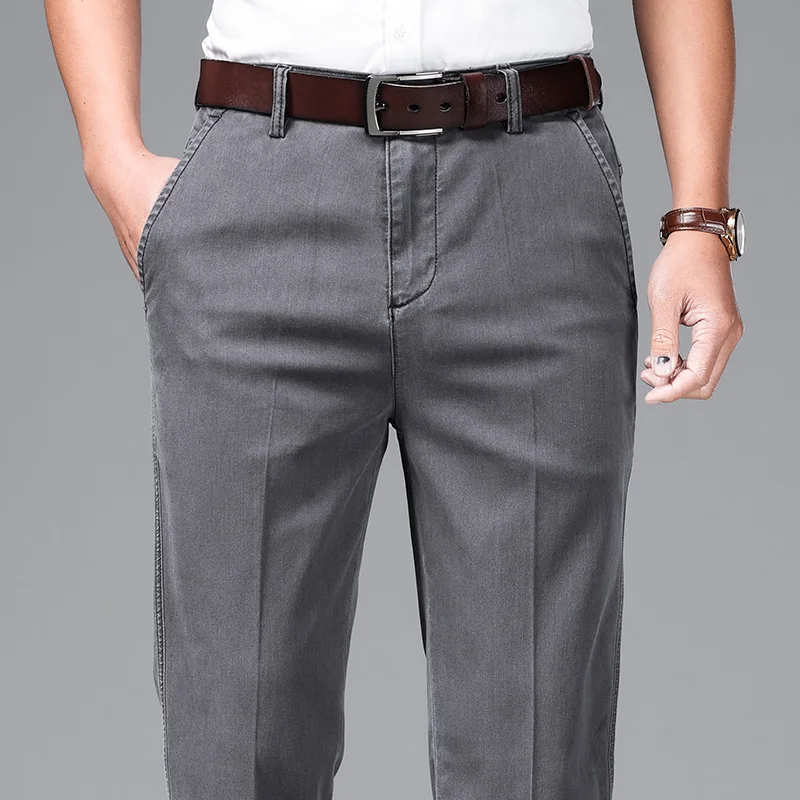 

2023 Summer Spring Summer Men's Black Thin Straight Jeans Classic Style Business Fashion Stretch Loose Jeans Male Brand