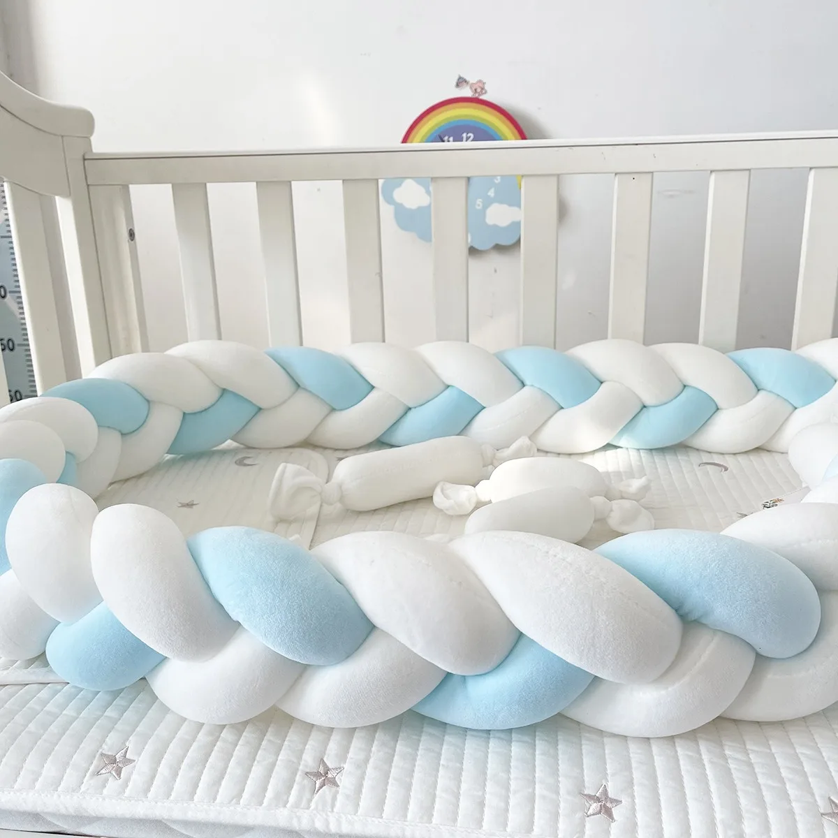 Newborn 2-4M Baby Safety Bed Bumper for Crib Bumper Baby Crib Protector Knot Pillow Room Decor Crib Bedding Set