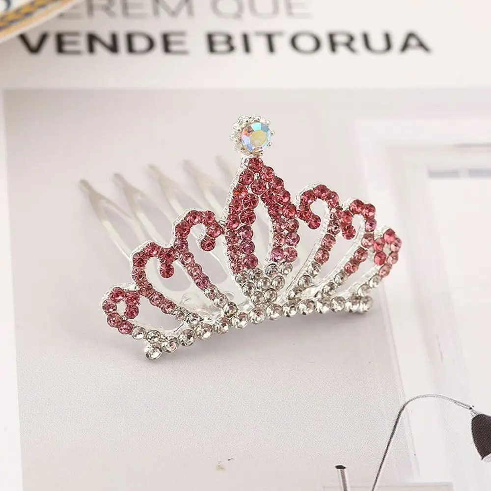 Urocza urocza korona ze stopu Rhinestone Tiara nakrycie głowy dla dziewczynki spinka do włosów dla dzieci grzebień do włosów dla dzieci akcesoria do włosów spinka do włosów dla dzieci