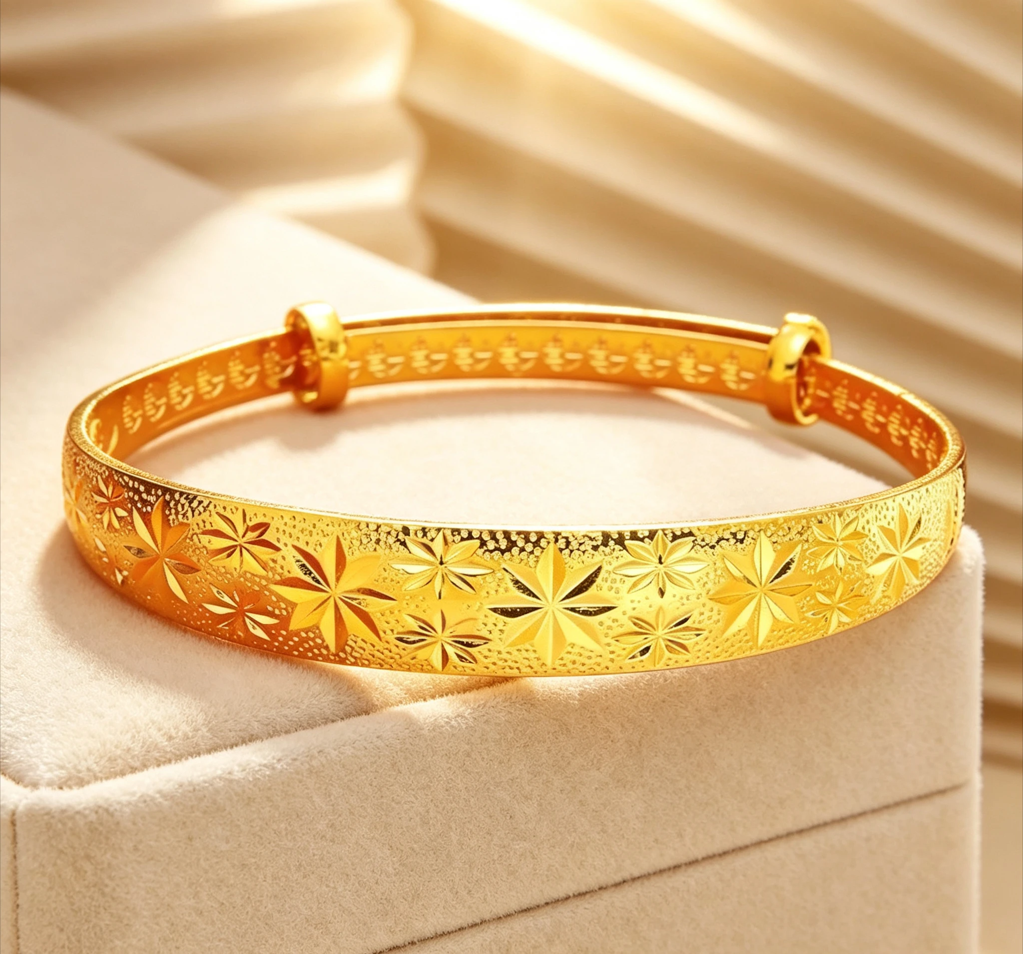 genuine  bracelet 9999 pure  high-end push-pull adjustable women's frosted  bracelet  Giving a gift to friend