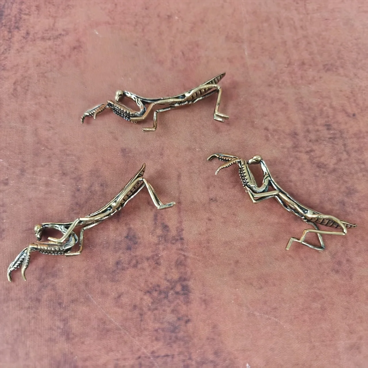 1/3 pieces of vintage brass ornaments, exquisite mantis brass ornaments, exquisite mantis brass ornaments