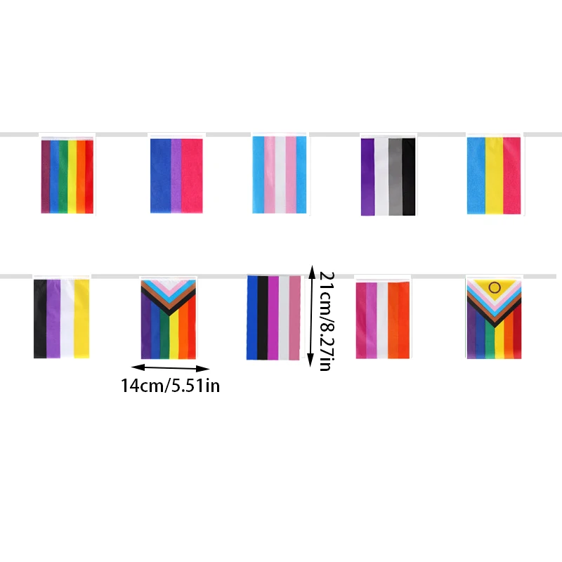 14*21cm Progress Pride Rainbow Flag Vivid Color Multiple Style Banner Flags per Home Garden Yard Decor Party Supplies