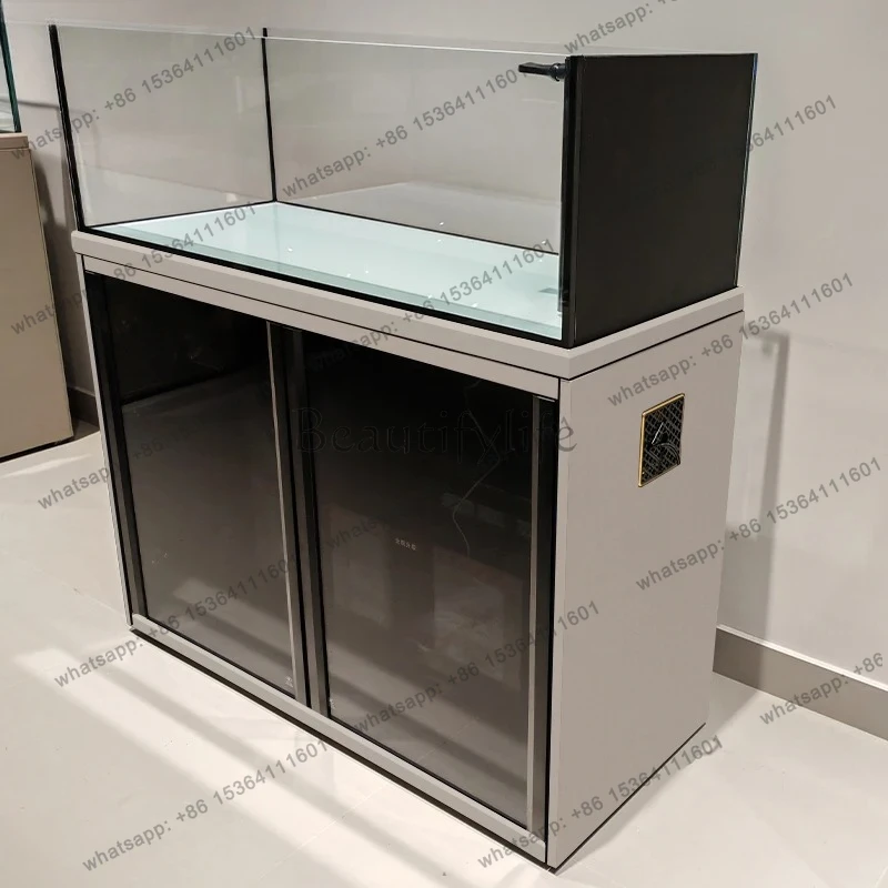Stream Tank Living Room Home Ecological Landscaping Grass Tank Floor-standing Goldfish Tank Ultra-clear Glass Aquarium