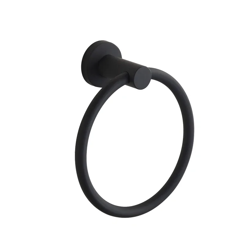 

Personality Contemporary 304 Stainless Steel Towel Ring Black Oil Brushed Towel Holder Towel Bar Mounting Bathroom Products L