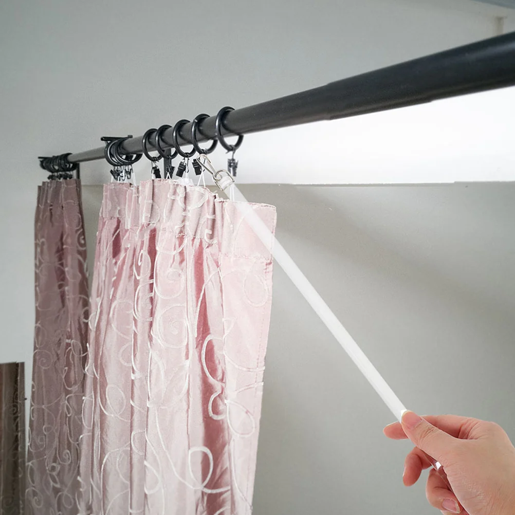 

3Pcs Acrylic Transparent Blind Wand 12 Inch Rod Hook Grip Vertical Blind Opener Curtain Pull Stick Replacement Window