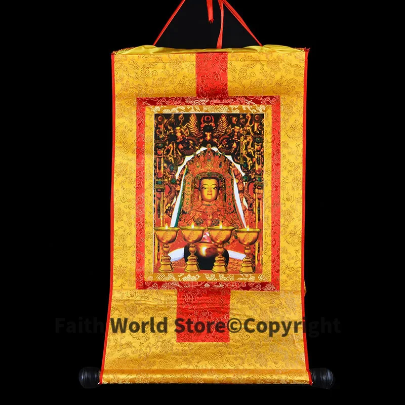 

60 CM Buddha Thang-ga Thangka # HOME Talisman efficacious Protection Tibetan Buddhism Awakening Buddha Hang painting