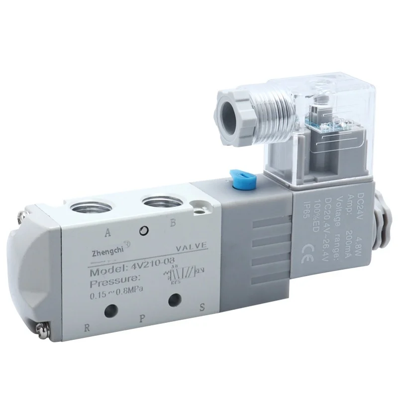 

4V210-08 Reversing Solenoid Valve 24V/220V Pneumatic Control 2-Point Electronic Two-Position Five-Way for DC12V