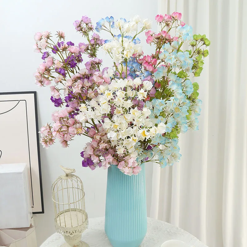 5 Stück/Set Künstliche Blumen Sternfrucht Seidenblumen Hochzeitsdekoration Saal Blumenarrangement Künstliche Orchideen Heim-Party Tischdekoration – Detail 1