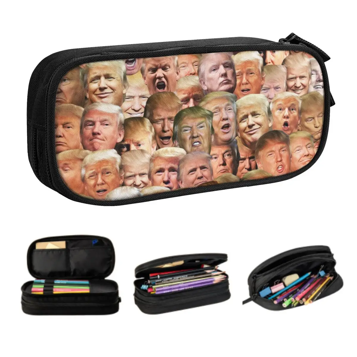 Custom Trump Meme Collage Cute Pencil Cases Boys Gilrs Large Capacity American Presidential Trump Pencil Bag Student School