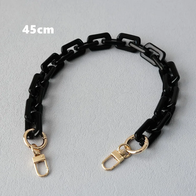Neue Mode Damen Taschenzubehör Abnehmbare Ersatzkette Schwarzer Einfarbiger Quadratischer Acryl-Luxusriemen Damen Schultergriff-Kette – Detail 19