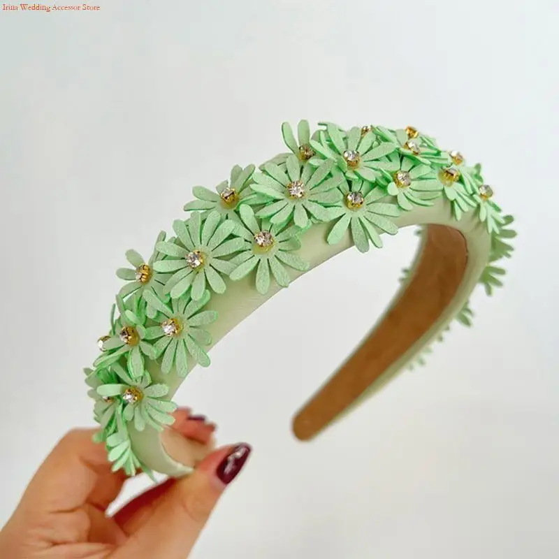 G92D Elegant Flower Hairband Women Sweet Hairhoop Nonslip Wedding Headwear