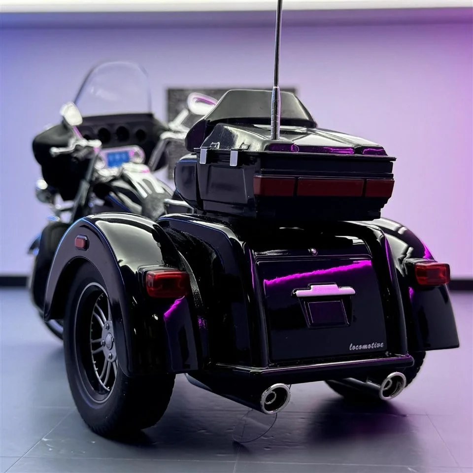 1:9 هارلي D-V ثلاثي الإنزلاق الترا الفاخرة دراجة ثلاثية العجلات سبيكة دييكاست نموذج دراجة نارية جمع هواية الكلاسيكية هدية مزخرفة صديق