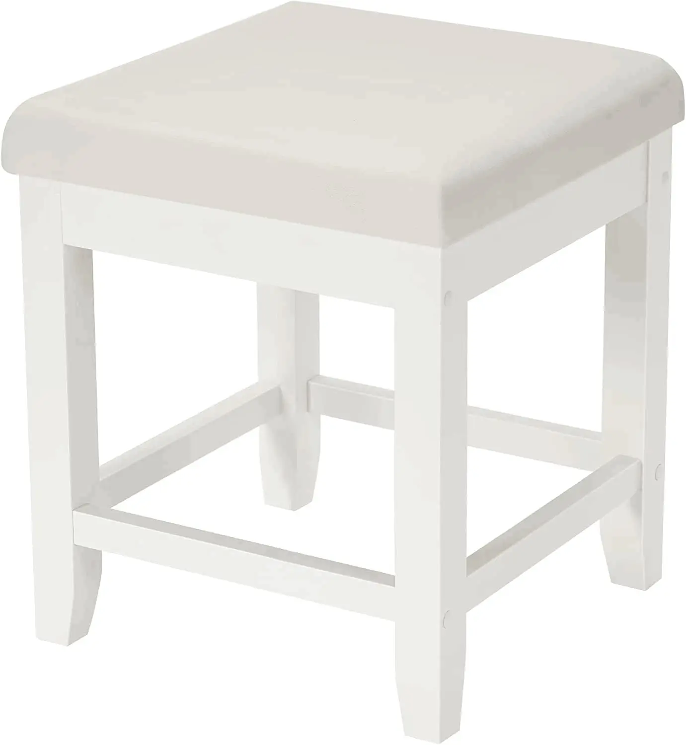 

Vanity Stool, Bedroom Chair With Upholstered Seat, Desk Piano Stool, Soft Cushioned Makeup Bench, Square 18"" Height, Acity