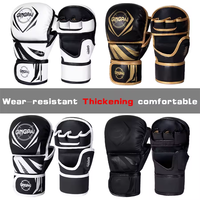 Professional MMA Boxing Gloves Half Finger Sandbag Karate Muay Thai Training Glove PU Thickened Punching Bag Glove for Adult Kid