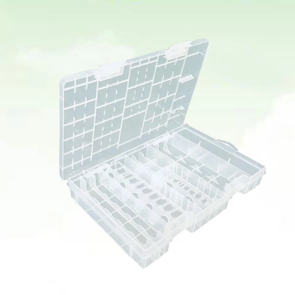 

Portable Clear Hard Plastic Storage Box Organizer Multifunctional Lightweight Compact Holder Large Size for 8 Batteries