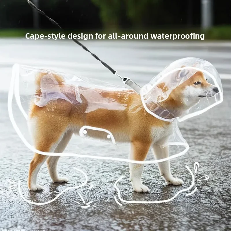 Dog Raincoat Four‑Legged Pet Rainwear Waterproof Puppy Rain Jacket for Small Medium Dogs Teddy Shiba Inu Pet Clothing Supplies