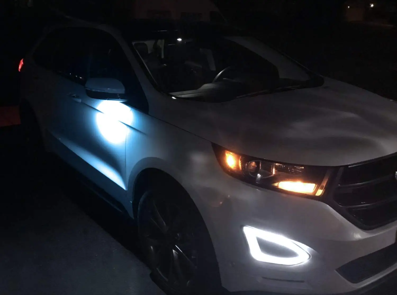 2pc weiße LED unter Seitens piegel Pfützen lichter kompatibel für Ford F150 Mondeo MK5 Edge Fusion Explorer Flex Taurus Mustang Licht – Detail 5