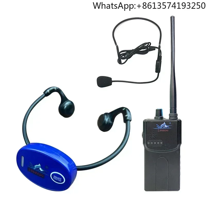 

Swimming Coach Training Underwater Communication System 1 H900 Transmitter 1 H902 Bone Conduction Headset