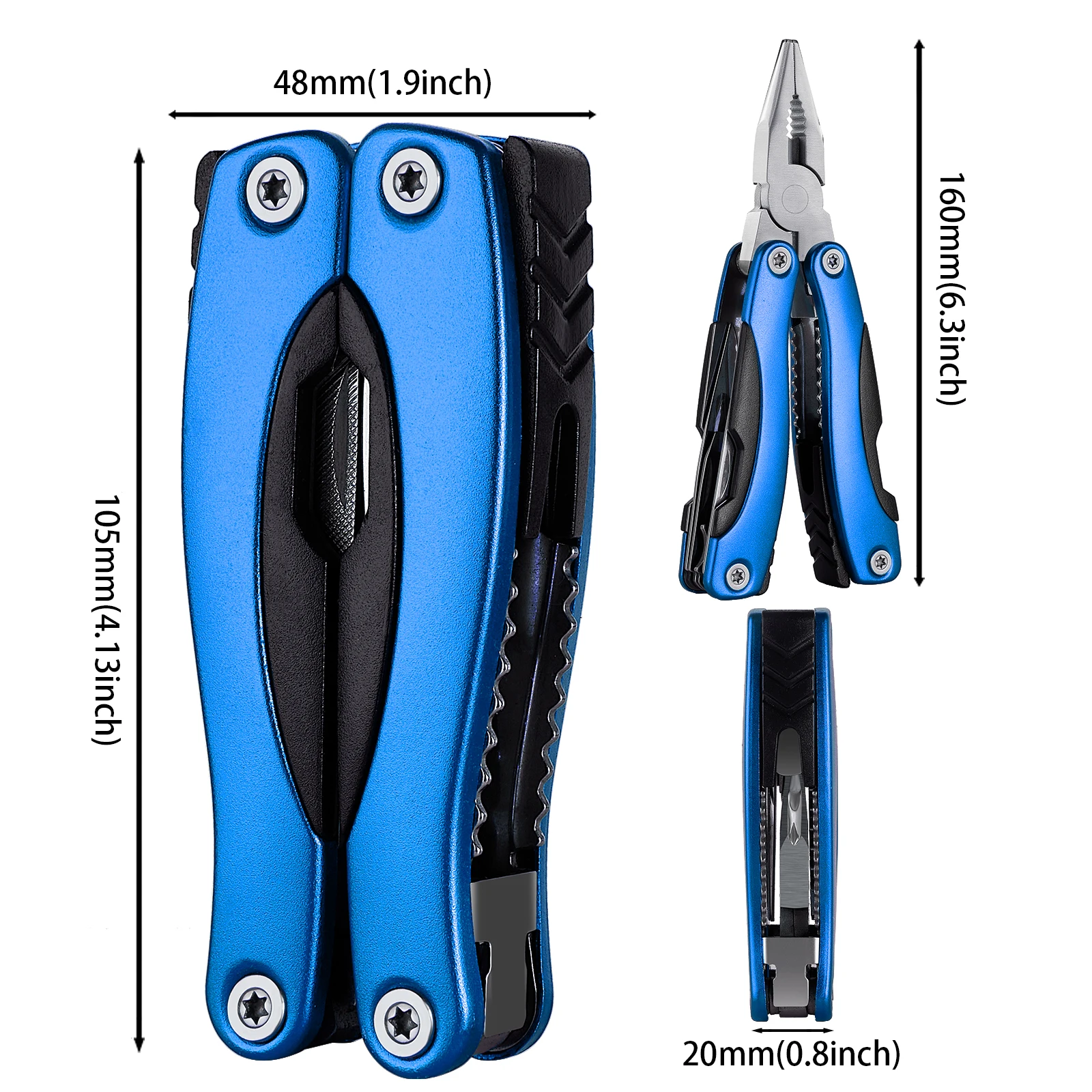 Portable Pocket Multitool Pliers Camping Knife Hunting Knife with Holster and Nylon Sheath for Outdoor Fishing Hunting Hiking