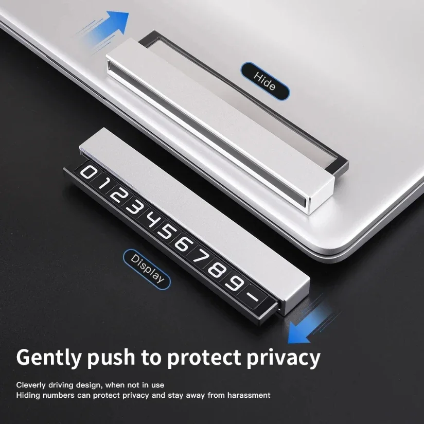 Numero di telefono della carta di parcheggio temporaneo per auto Supporto per telefono per auto Targa telefonica luminosa Accessori per lo styling dell'auto