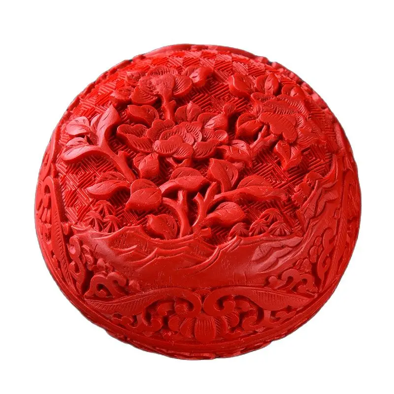 chinese lacquerware box Japan carved flower jewelry decor gift women Storage art gift hobby collect