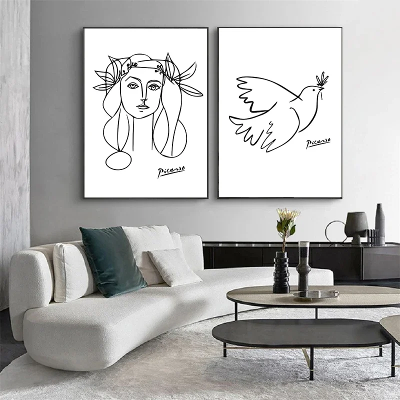 Nordic Black White Picasso Matisse Posters Prints Canvas Painting Abstract Body Face Wall Art Pictures Livingroom Unique Decor