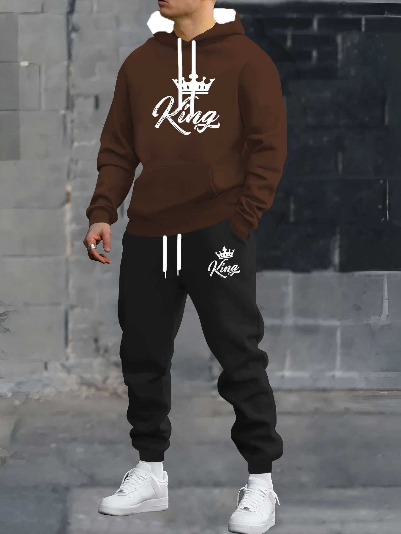 

Autumn and Winter Men Hoodie Set K Letter Men Hoodie Pants Crown Pattern Sports Set Hoodies 2 Pac Set Tracksuit Sets Comfortable