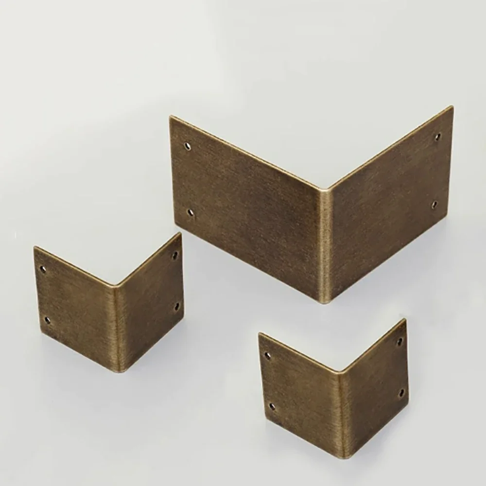 2Pcs 3cm 6cm Corner Code Brass Wooden Box Fixed Piece Table Corner Protector Corner Connector Piece Antique Corner Flower