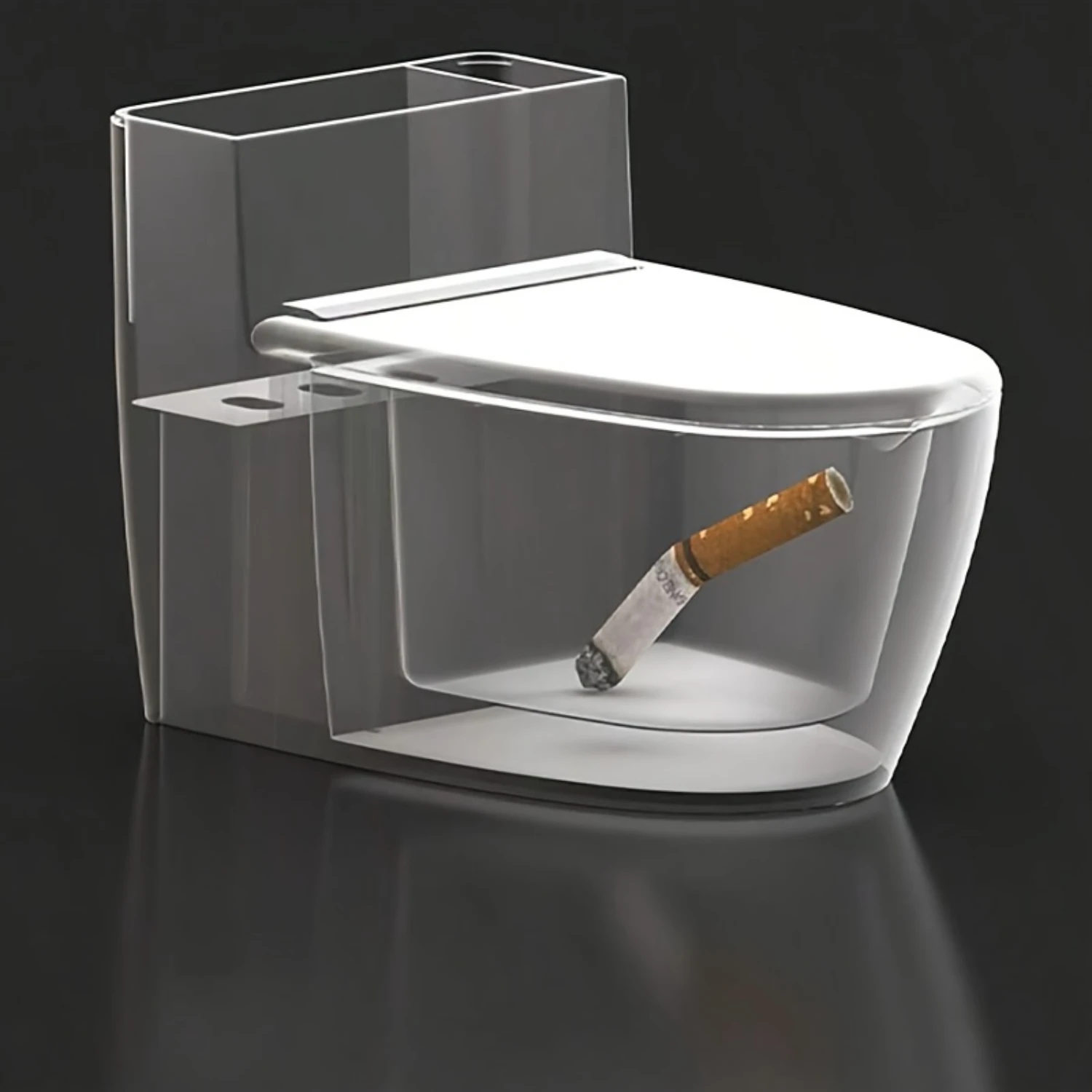 

Toilet-Shaped Ashtray with Lid - Durable, Easy to Clean - Perfect Gift for , Hotel, , Office - Funny and Practical Decor