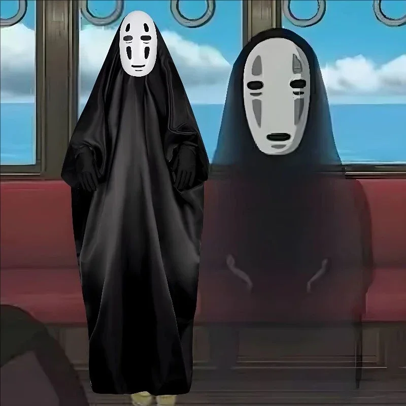 

Japanese Anime No Face Cosplay Full Set Adult Halloween Carnival Costume With Ghost Mask Gloves In Stock