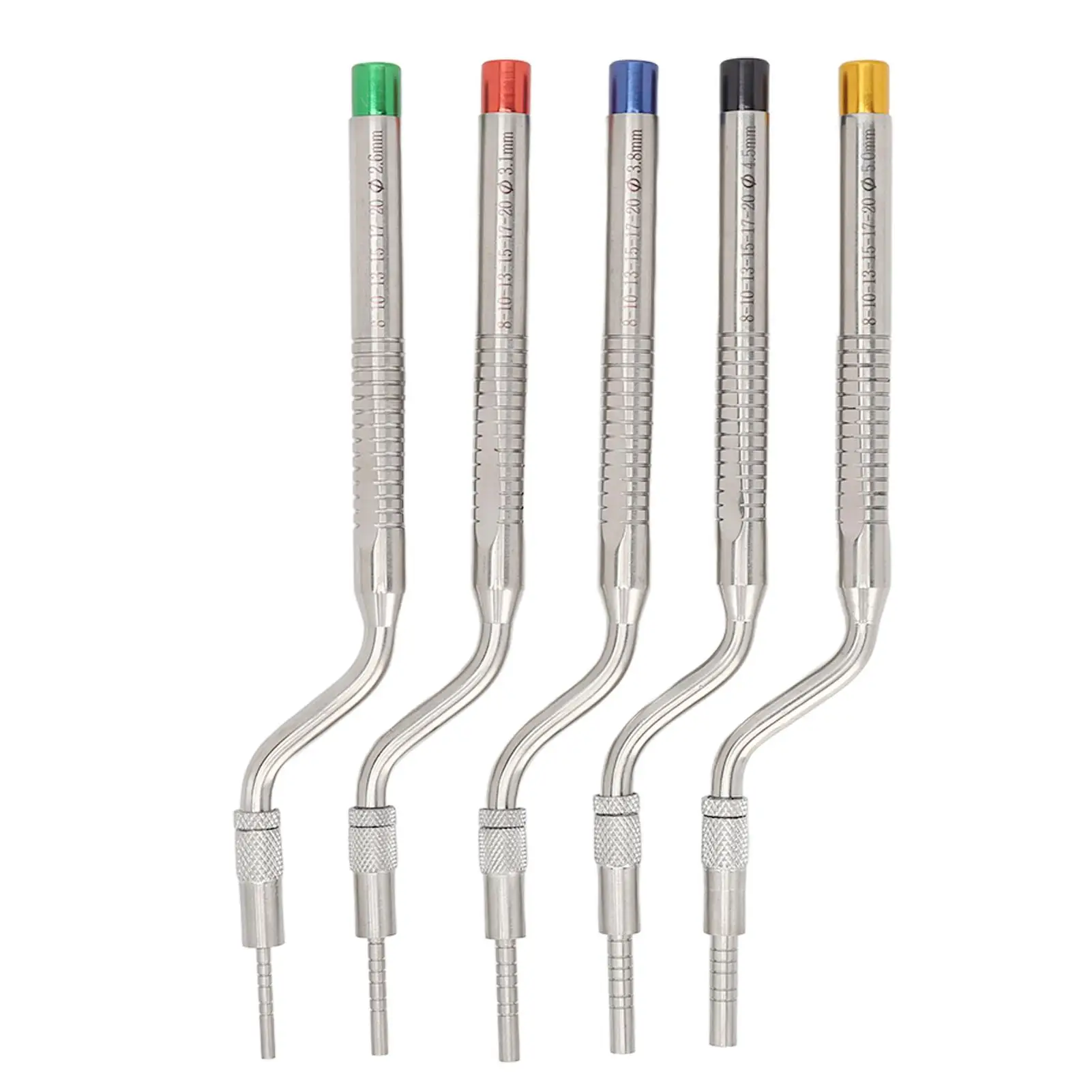 5pcs Dental Implant Osteotome Set Stainless Steel Concave Tip Instruments for clinic Use