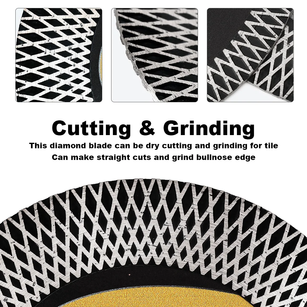 1pc 4.5“（115mm）Diamond Tile Blade Turbo Grinding Blade For Ceramic Porcelain Artificial Stone Cutting Disc Grinding