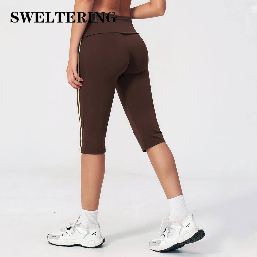 High Waist Yoga Capri Pants Women's Butt Lifting Fitness Sports Shorts Cycling Running Short Tights Female Workout Gym Shorts