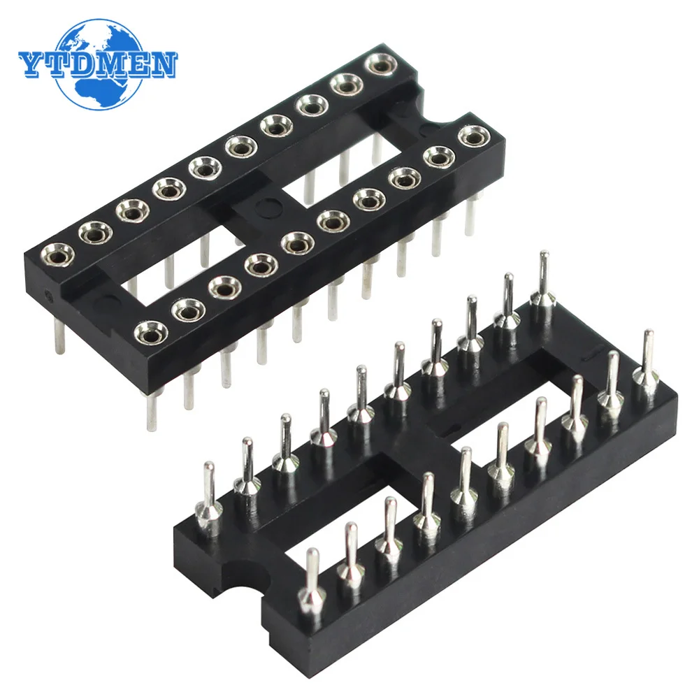 10pcs DIP-20 Round Hole 20 Pins 2.54MM DIP IC Sockets Adaptor Solder Type 20PIN IC Connector Kit