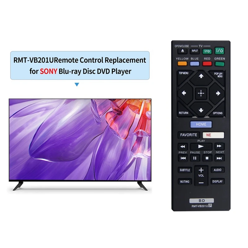 RMT-VB201U Remote Control For Sony Blu-Ray BD Disc DVD Player UBP-X700 BD-BX370 BDP-S1700 BDP-S3700 BDP-S6700 BDP-3700, Durable