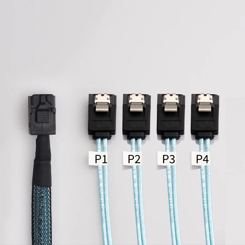 Mini SAS HD 12G SFF8643 to 4 SATA Internal Cable SFF 8643 Motherboard Controller to 4 SATA Hard Drive Server Cable